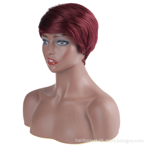 Rebecca Short Straight Wigs Brazilian Hair Wholesale Cheap Hot Sell Best Human Hair Wig With Bangs Pixie Cut Wig Human Hair